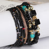 Bohemian Geometric Color Block Glass Beaded Stoving Varnish Women'S Bracelets
