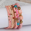 Bohemian Geometric Color Block Glass Beaded Stoving Varnish Women'S Bracelets