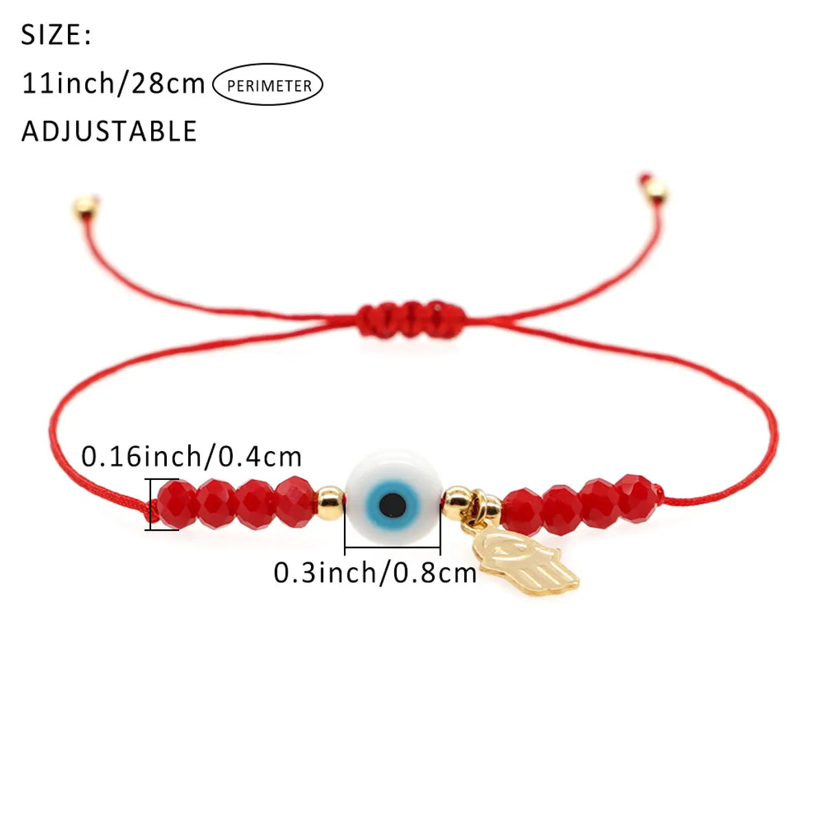 Bohemian Geometric Devil's Eye Artificial Crystal Rope Women's Drawstring Bracelets