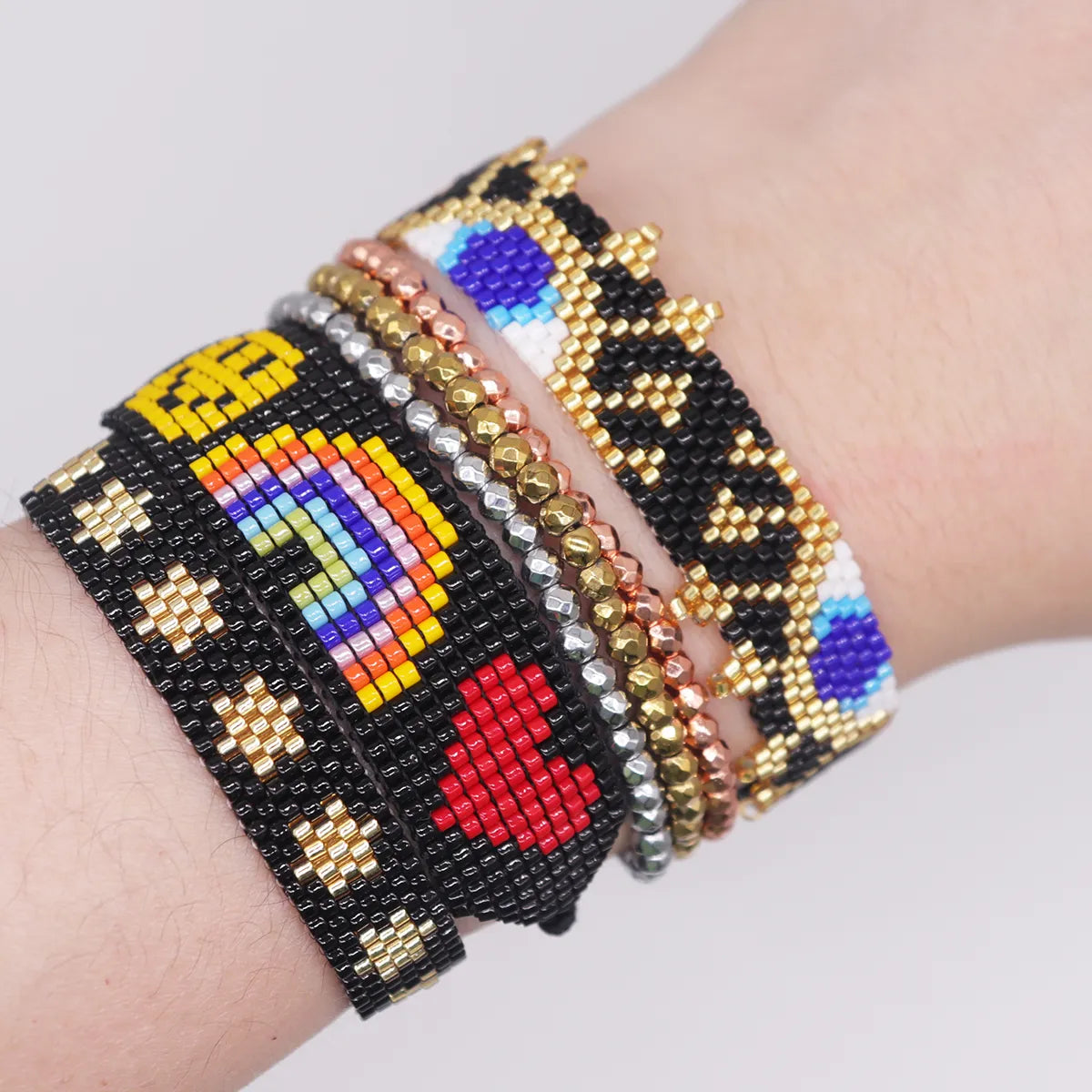 Bohemian Geometric Glass Beaded Handmade Women's Bracelets