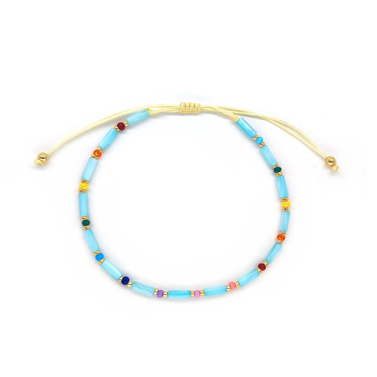 Bohemian Geometric Glass Shell Beaded Women's Drawstring Bracelets