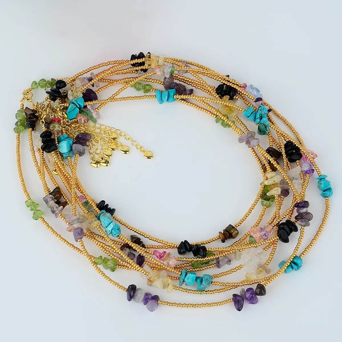 Bohemian Geometric Natural Stone Seed Bead Necklace In Bulk