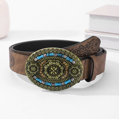 Bohemian Geometric Pu Leather Alloy Unisex Leather Belts