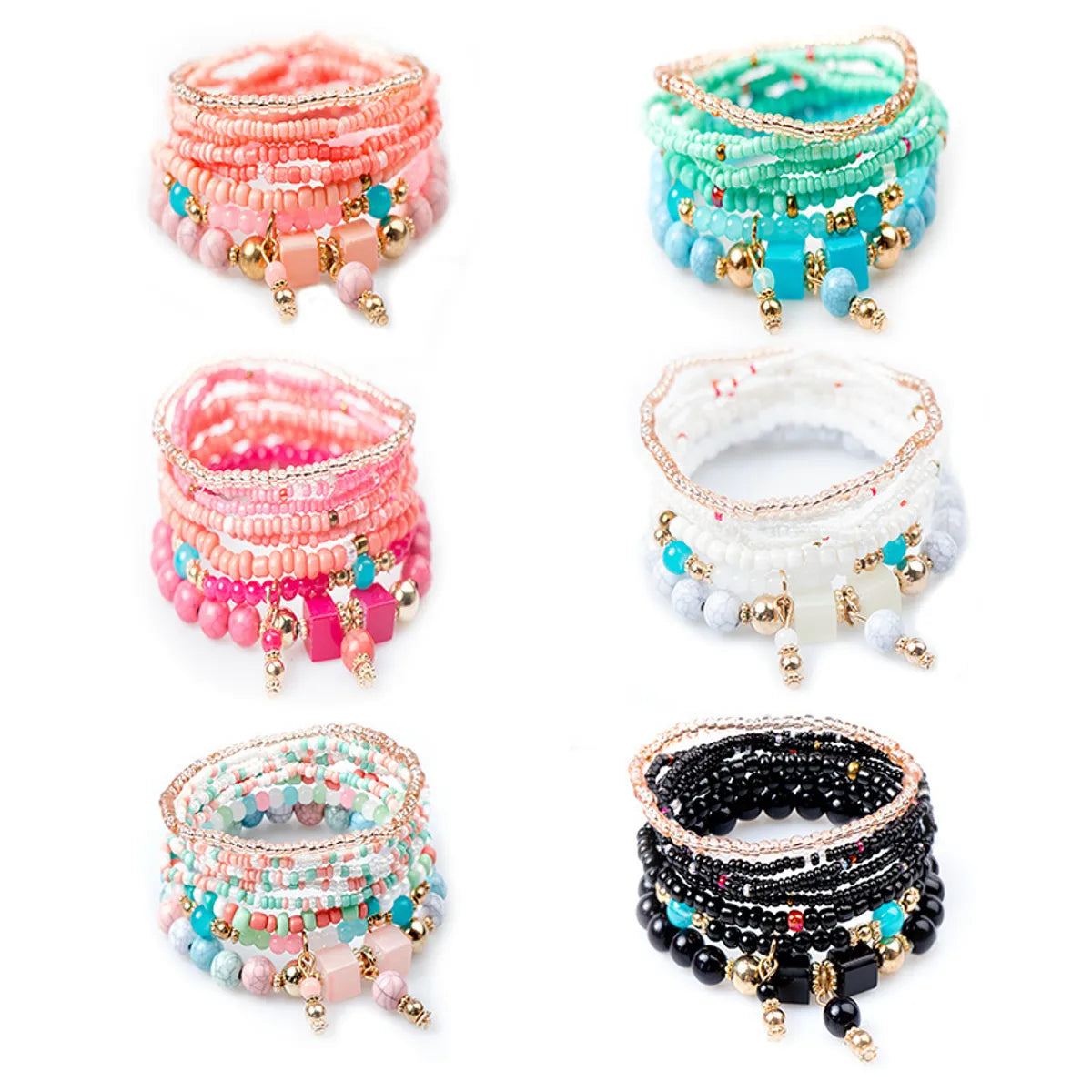 Bohemian Geometric Resin Beaded Women's Bracelets