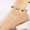 Wholesale Jewelry Bohemian Geometric 304 Stainless Steel Natural Stone 18K Gold Plated Plating Anklet