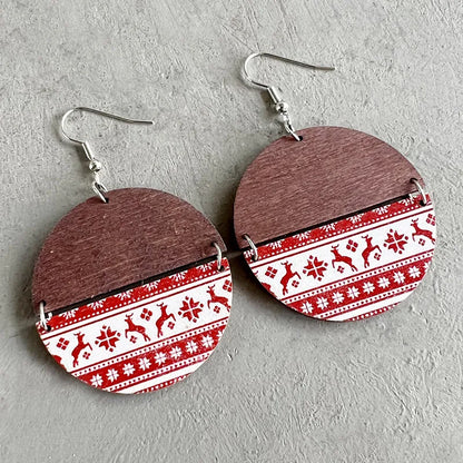 Bohemian Geometric Wood Christmas Women'S Drop Earrings