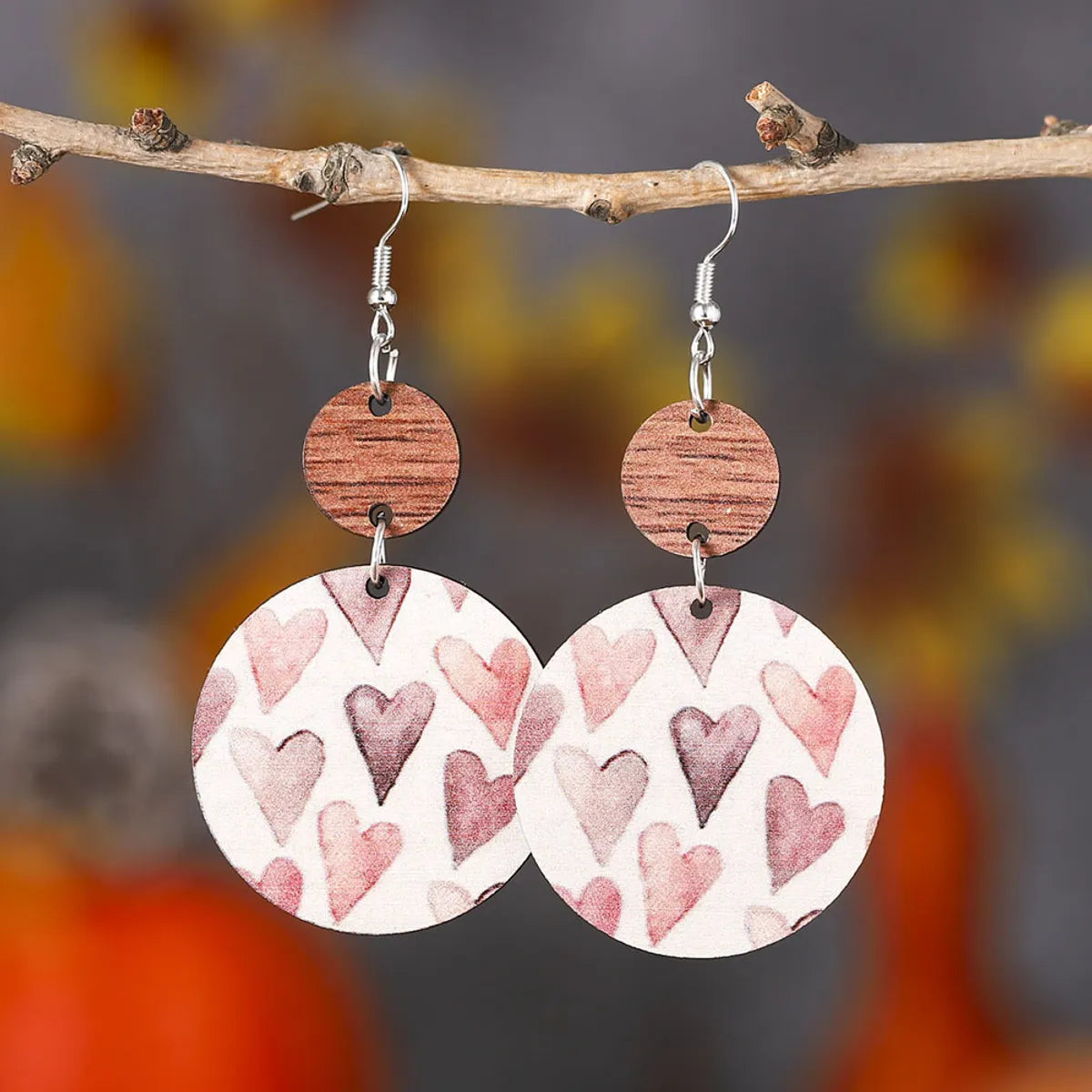 Bohemian Geometric Wood Printing Women's Drop Earrings