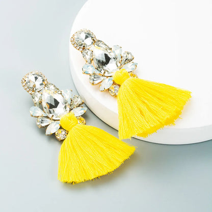 Bohemian Glass Diamond Tassel Earrings Wholesale Gooddiy