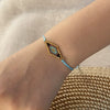Bohemian Glass Glaze Rice Bead Woven Bracelet With Rhombus Pattern For Women