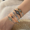 Bohemian Glass Glaze Rice Bead Woven Bracelet With Rhombus Pattern For Women