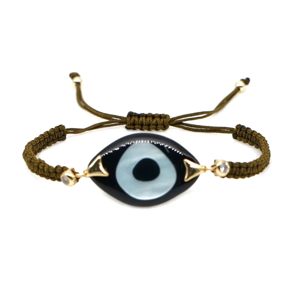 Bohemian Hand-Woven Acrylic Resin Evil Eye Bracelet