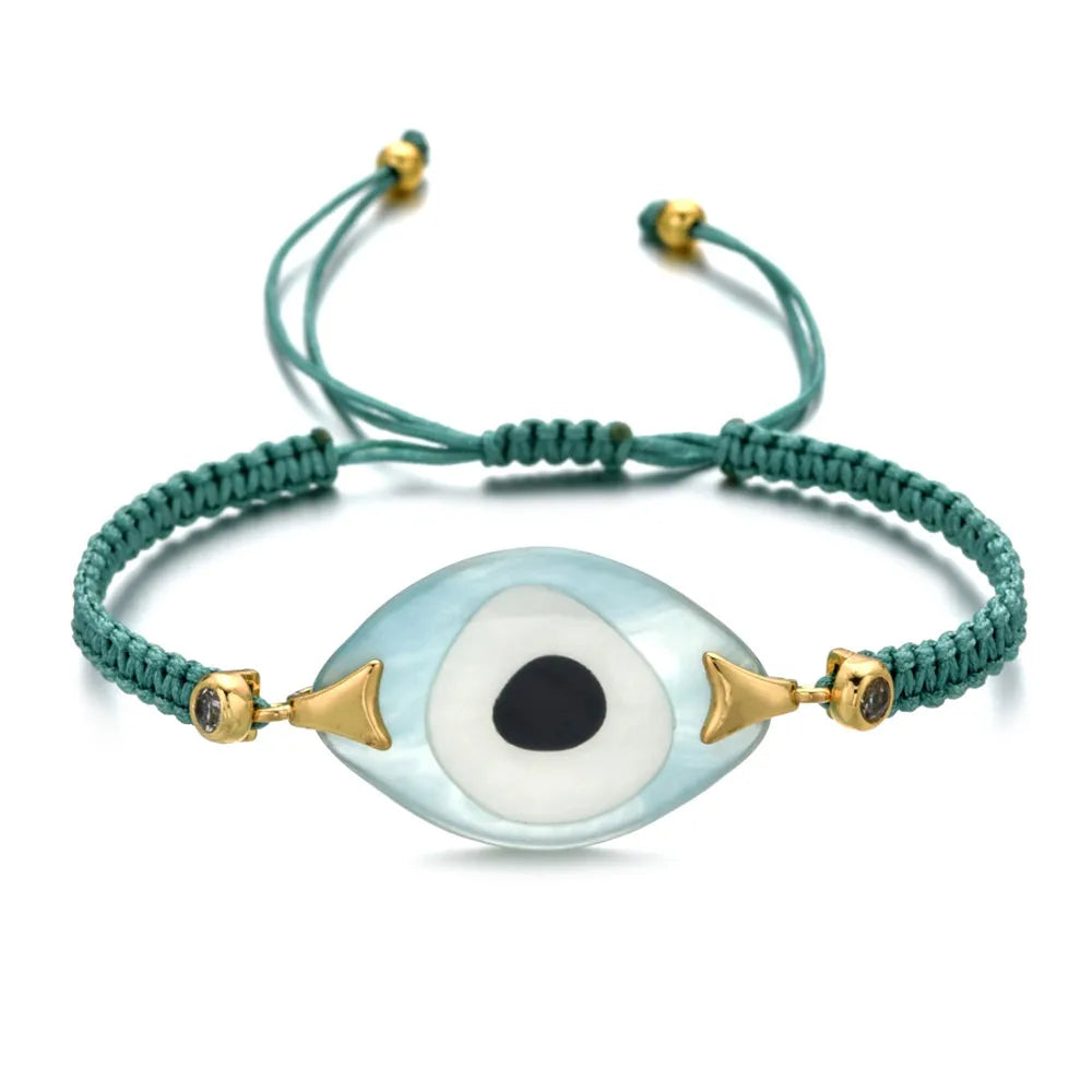 Bohemian Hand-Woven Acrylic Resin Evil Eye Bracelet