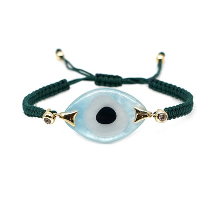 Bohemian Hand-Woven Acrylic Resin Evil Eye Bracelet