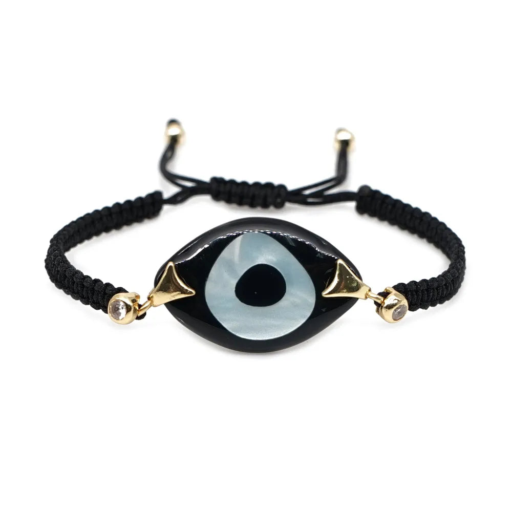 Bohemian Hand-Woven Acrylic Resin Evil Eye Bracelet