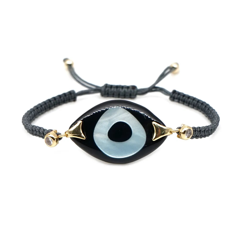 Bohemian Hand-Woven Acrylic Resin Evil Eye Bracelet