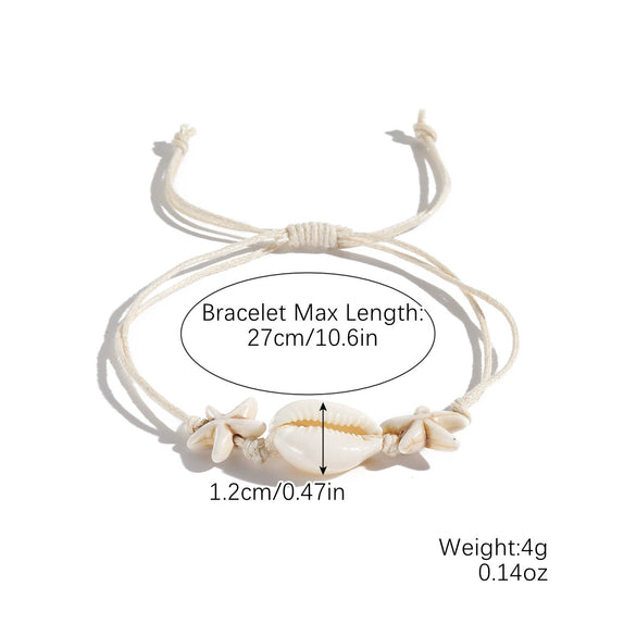 Bohemian Handmade Natural Shell Starfish Bracelet With Geometric And Animal Patterns