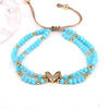 Bohemian Heart Shape Artificial Crystal Alloy Beaded Women'S Bracelets 1 Piece