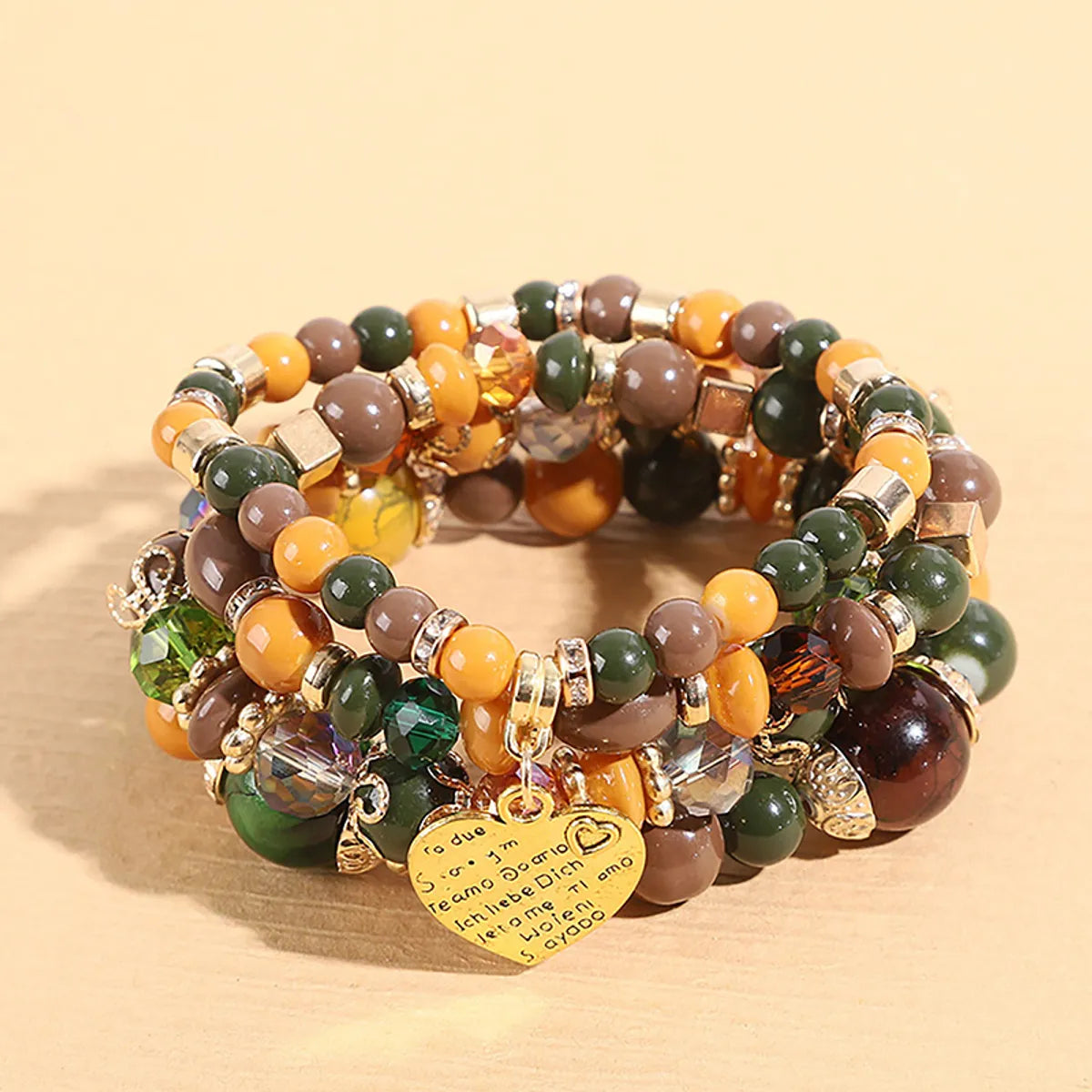 Bohemian Heart Shape Glass Wholesale Bracelets