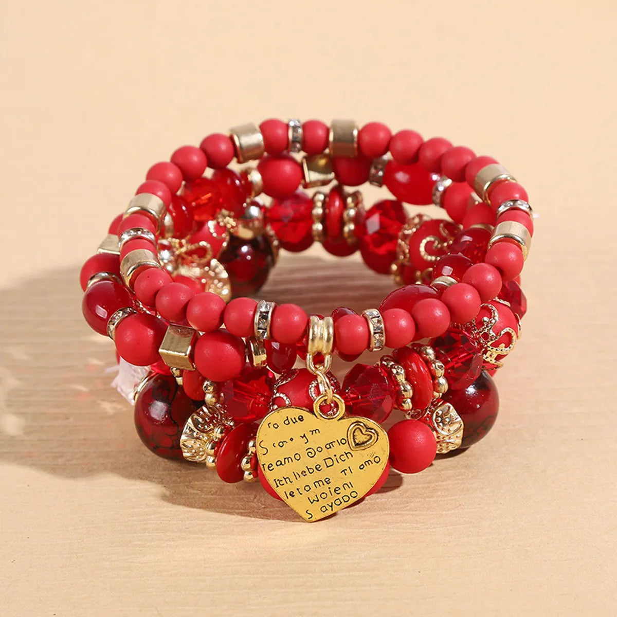 Bohemian Heart Shape Glass Wholesale Bracelets