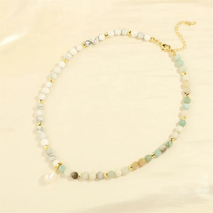 Bohemian Irregular Freshwater Pearl Stone Beaded Handmade Inlay Zircon 18k Gold Plated Women'S Jewelry Set