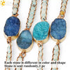 Bohemian Irregular Natural Crystal Ore Hand Woven Winding Bracelet Minimalist Unisex Bracelet