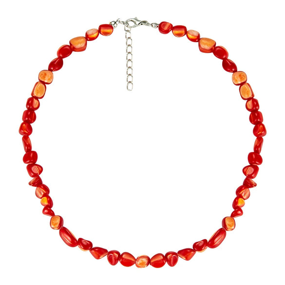 Bohemian Irregular Shell Necklace Vintage Simple Handmade Beaded Ball Chain Jewelry