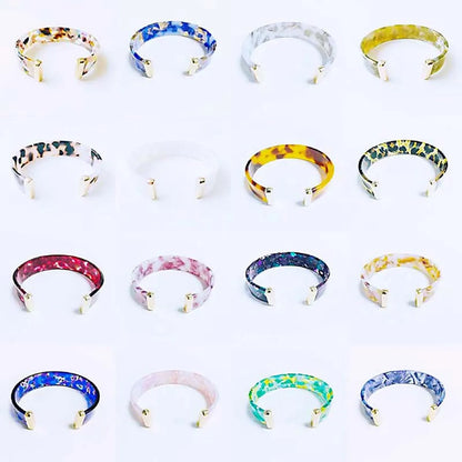 Bohemian Leopard Arylic Resin Wholesale Cuff Bracelets