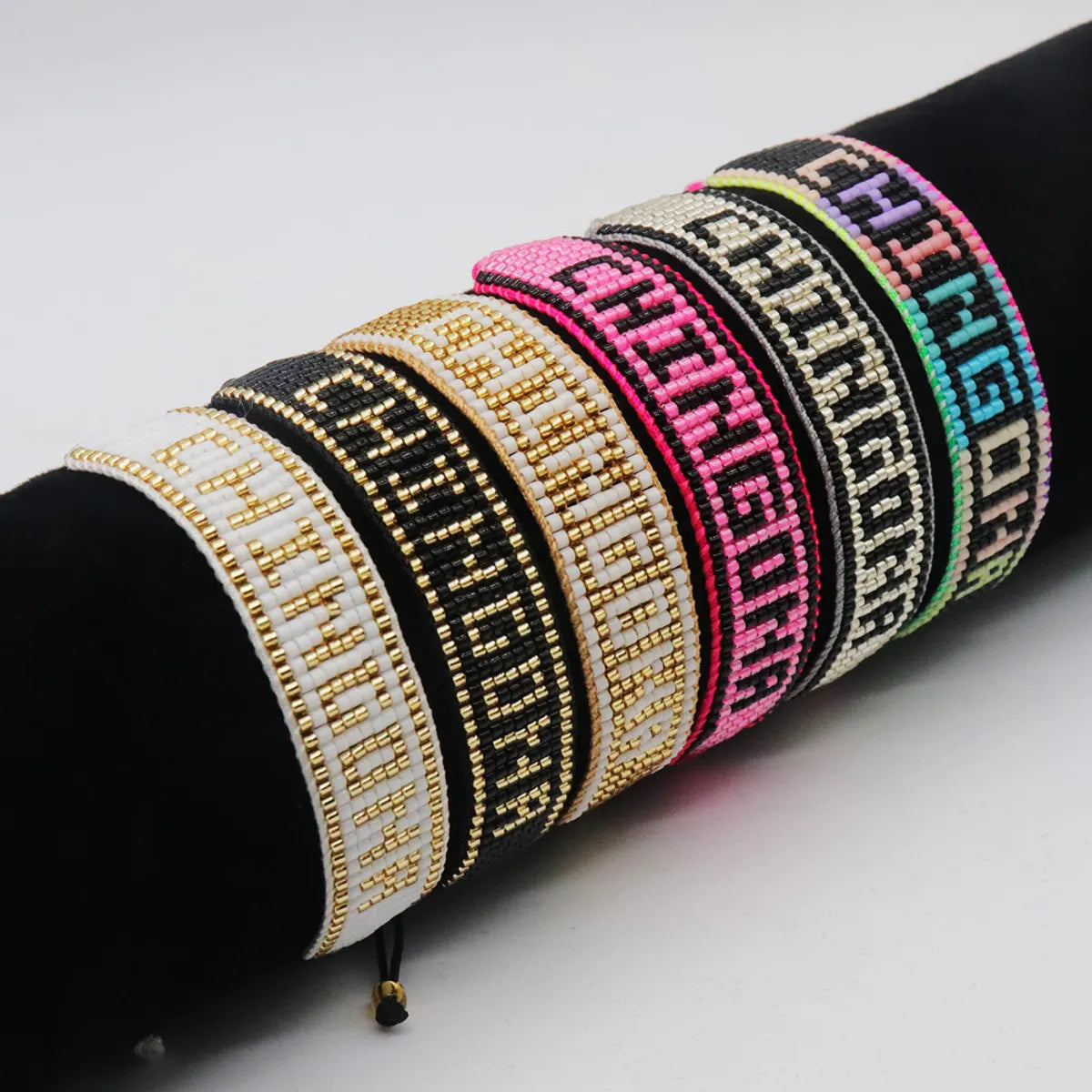 Bohemian Letter Glass Knitting Women's Bracelets 1 Piece