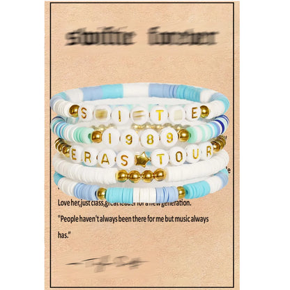 Bohemian Letter Mixed Materials Beaded Handmade Unisex Bracelets