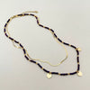 Bohemian Literary Style Heartshaped Stainless Steel Handbeaded Pendant Doublelayer Blade Necklace With Electroplating