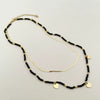 Bohemian Literary Style Heartshaped Stainless Steel Handbeaded Pendant Doublelayer Blade Necklace With Electroplating