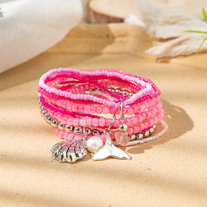 Bohemian Marine Style Hippocampus Mermaid Glass Wholesale Bracelets