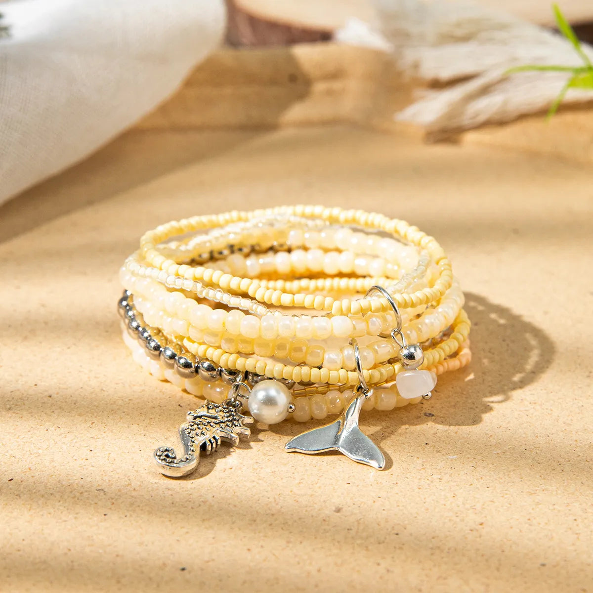 Bohemian Marine Style Hippocampus Mermaid Glass Wholesale Bracelets