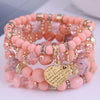 Bohemian Metal Peach Heart Multi-Layer Bracelet