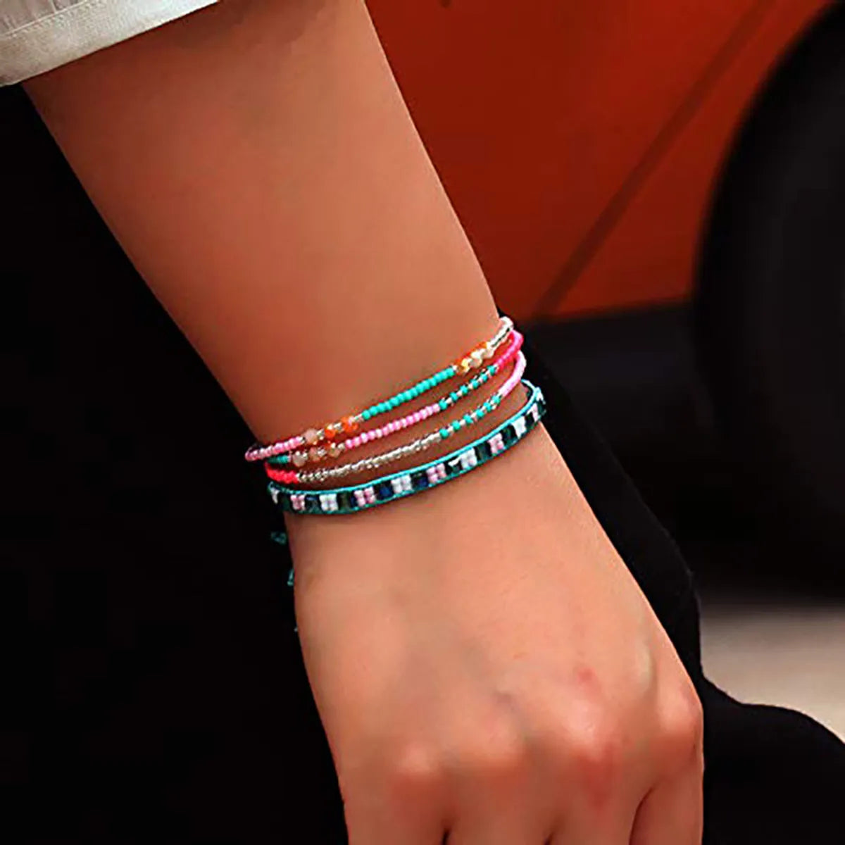 Bohemian Multicolor Seed Bead Rope Beaded Women's Bracelets 1 Piece