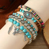 Bohemian Plastic Resin Geometric High Heels Multilayer Wooden Beads Handstring With Electroplating