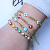 Bohemian Retro Copper Geometric Evil Eye Bracelet For Women Adjustable Electroplated Bracelet Accessory