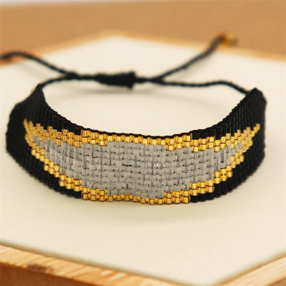 Bohemian Rhombus Glass Knitting Unisex Bracelets 1 Piece