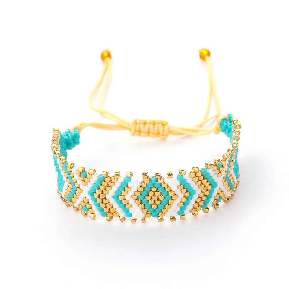 Bohemian Rhombus Glass Seed Bead Rope Wholesale Drawstring Bracelets