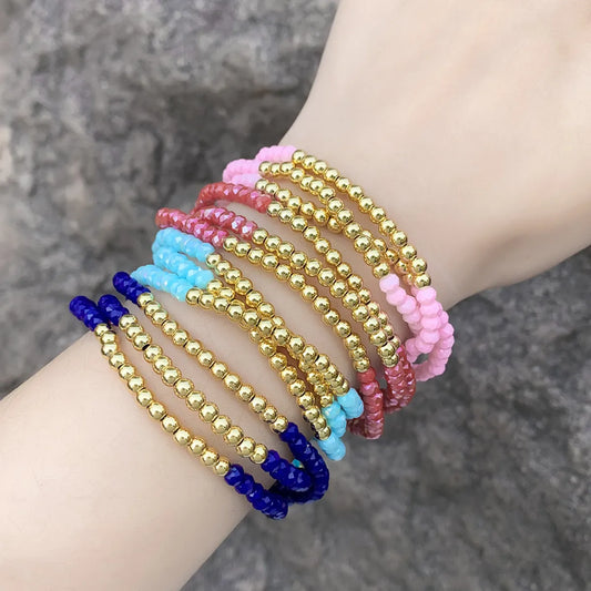 Bohemian Round 18k Gold Plated Artificial Crystal Copper Wholesale Bracelets