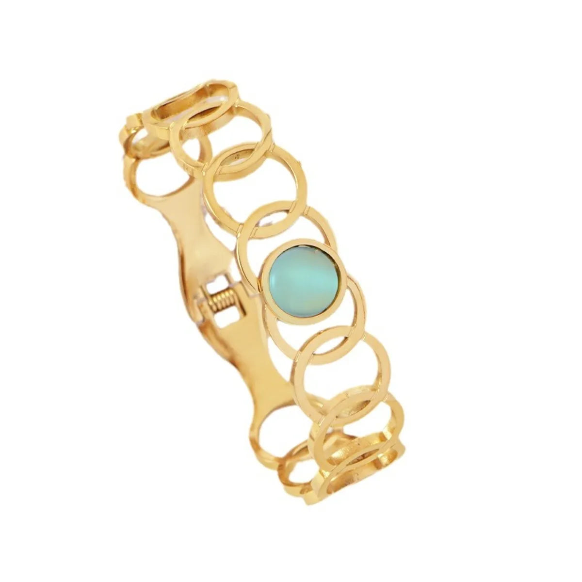 Bohemian Round 304 Stainless Steel Opal Bangle In Bulk