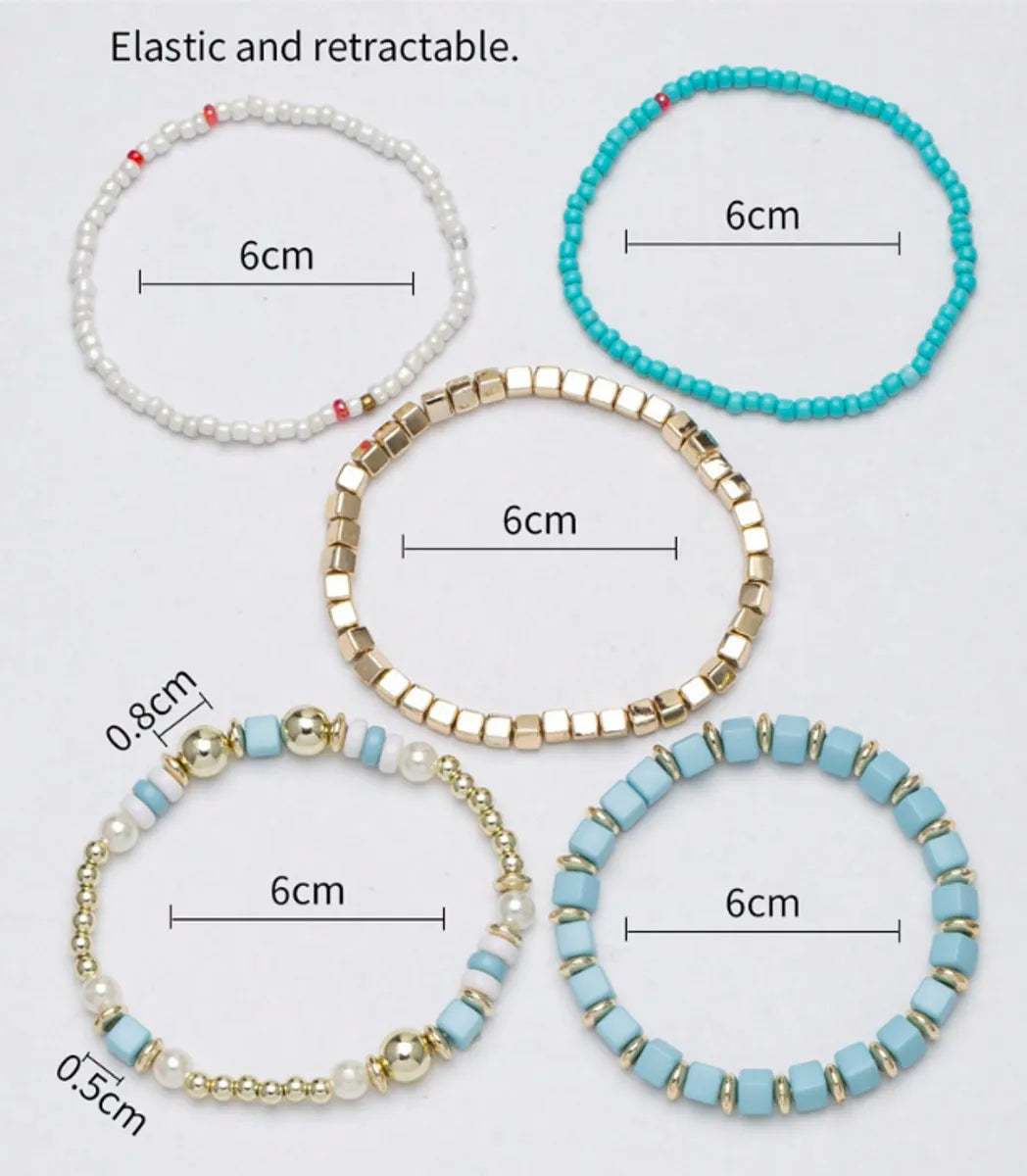 Bohemian Round Alloy Seed Bead Beaded Women'S Bracelets