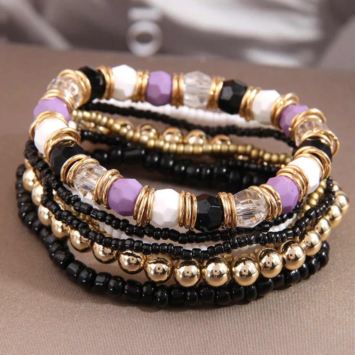 Bohemian Round Seed Bead Beaded Women'S Bracelets