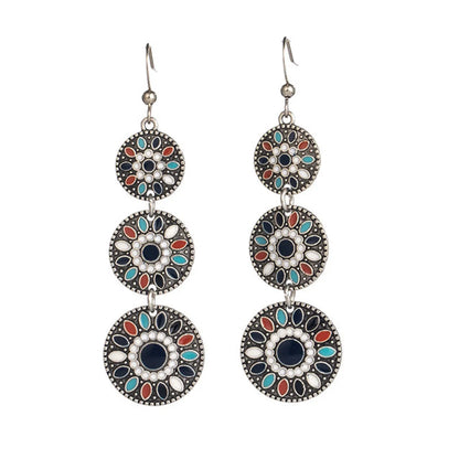 Bohemian Round Water Droplets Alloy Enamel Women'S Drop Earrings