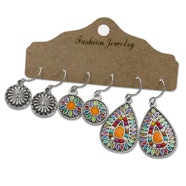 Bohemian Round Water Droplets Alloy Enamel Women'S Drop Earrings