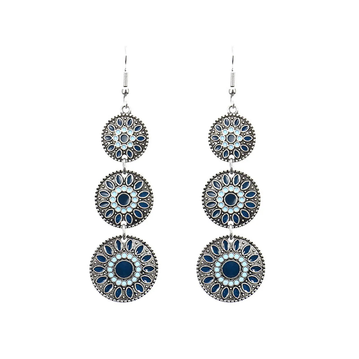 Bohemian Round Water Droplets Alloy Enamel Women'S Drop Earrings