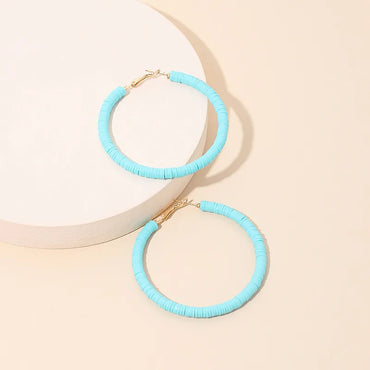 Bohemian Simple Big Round Niche Geometric Color Handmade Soft  Women'S Earring