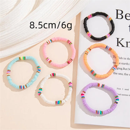 Bohemian Simple Style Colorful Soft Clay Beaded Women's Bracelets