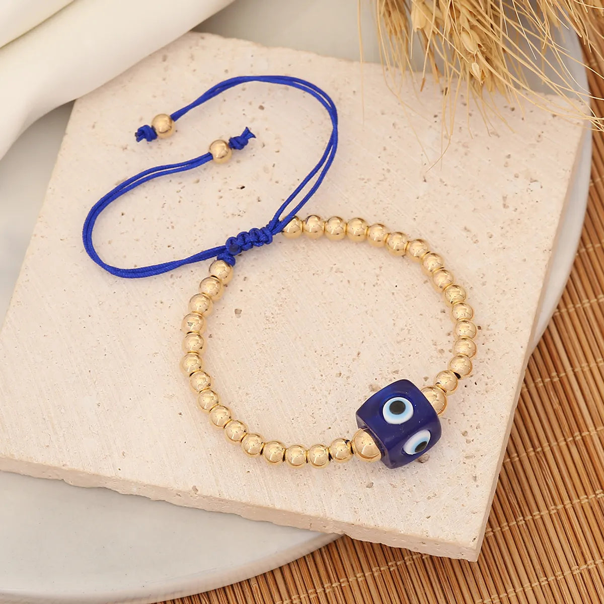 Bohemian Simple Style Geometric Devil's Eye Ccb Resin Beaded Women's Bracelets