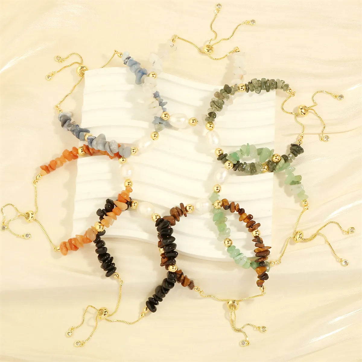 Bohemian Simple Style Irregular Freshwater Pearl Gravel Wholesale Bracelets